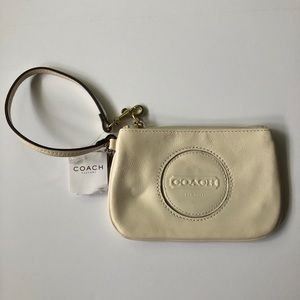 New Coach Ivory wristlet
